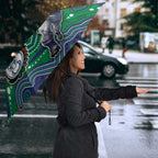 Custom Warriors Umbrella Tiki Mascot With Aboriginal Indigenous