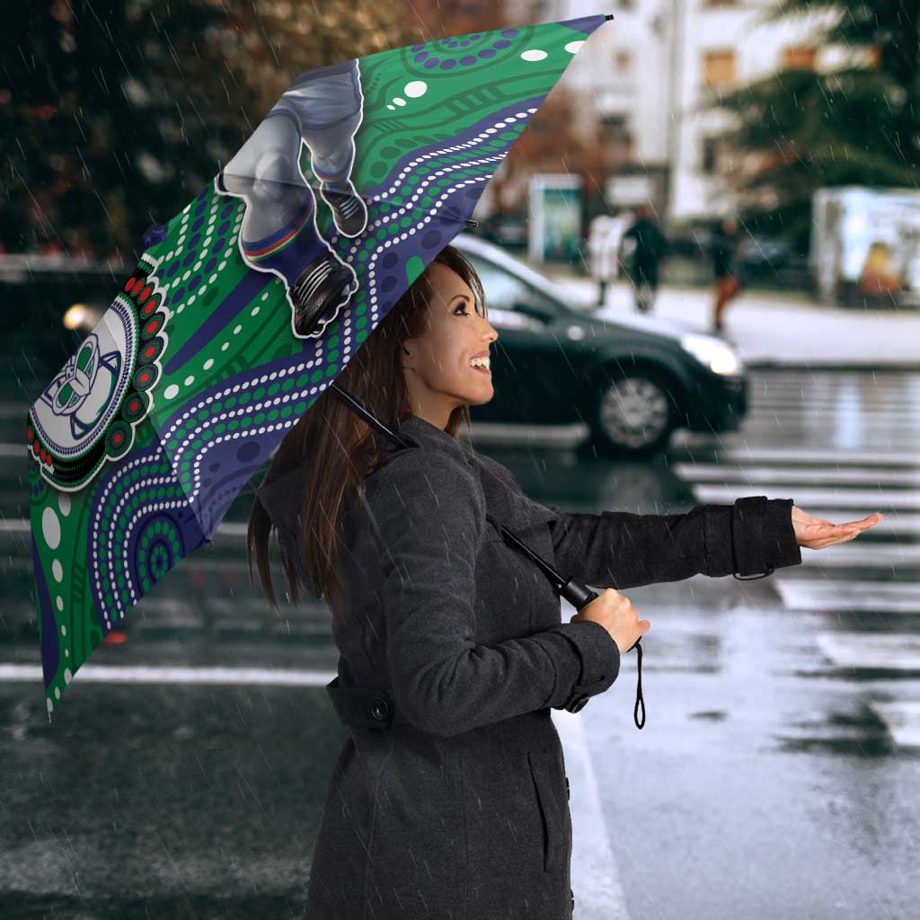 Custom Warriors Umbrella Tiki Mascot With Aboriginal Indigenous