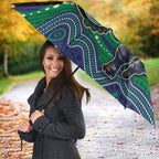 Custom Warriors Umbrella Tiki Mascot With Aboriginal Indigenous