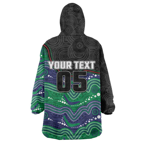 Custom Warriors Wearable Blanket Hoodie Tiki Mascot With Aboriginal Indigenous