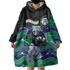 Custom Warriors Wearable Blanket Hoodie Tiki Mascot With Aboriginal Indigenous
