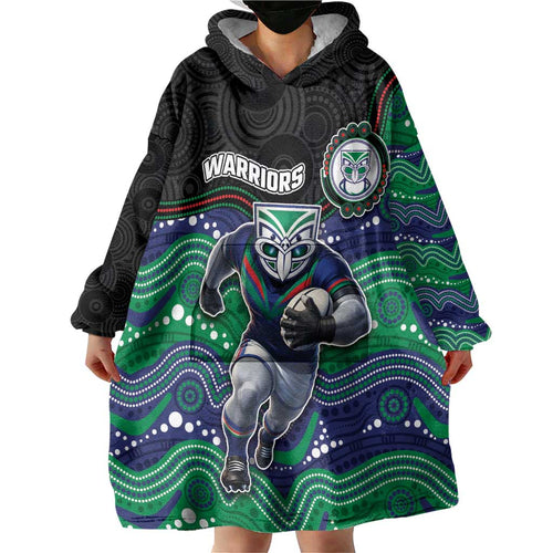 Custom Warriors Wearable Blanket Hoodie Tiki Mascot With Aboriginal Indigenous