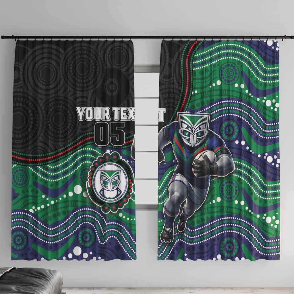 Custom Warriors Window Curtain Tiki Mascot With Aboriginal Indigenous