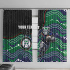 Custom Warriors Window Curtain Tiki Mascot With Aboriginal Indigenous