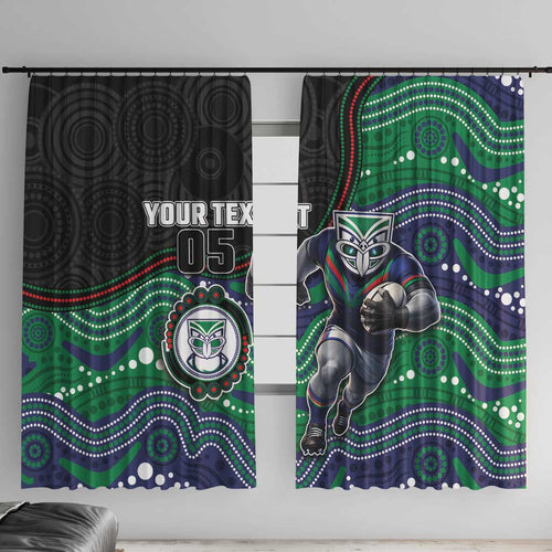 Custom Warriors Window Curtain Tiki Mascot With Aboriginal Indigenous