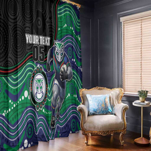 Custom Warriors Window Curtain Tiki Mascot With Aboriginal Indigenous
