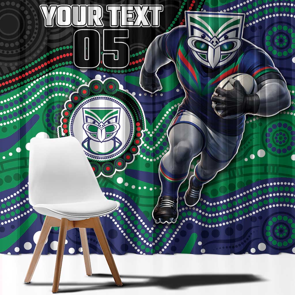Custom Warriors Window Curtain Tiki Mascot With Aboriginal Indigenous