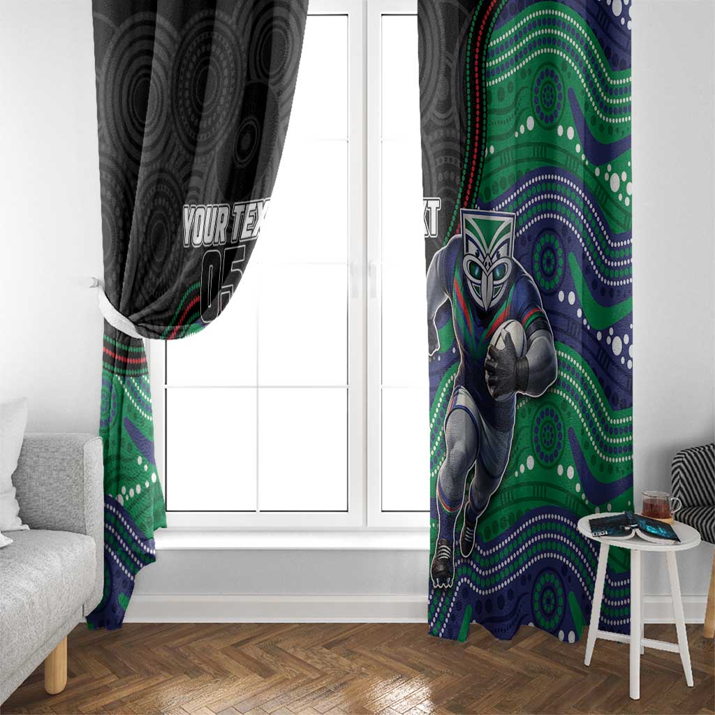 Custom Warriors Window Curtain Tiki Mascot With Aboriginal Indigenous
