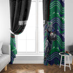 Custom Warriors Window Curtain Tiki Mascot With Aboriginal Indigenous