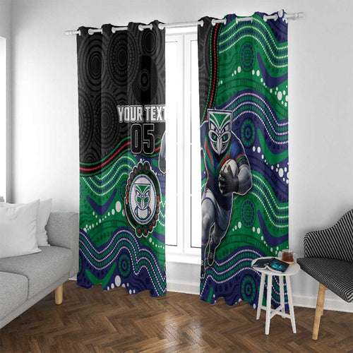 Custom Warriors Window Curtain Tiki Mascot With Aboriginal Indigenous