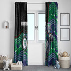 Custom Warriors Window Curtain Tiki Mascot With Aboriginal Indigenous