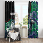Custom Warriors Window Curtain Tiki Mascot With Aboriginal Indigenous