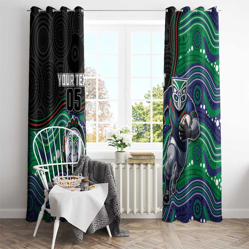 Custom Warriors Window Curtain Tiki Mascot With Aboriginal Indigenous