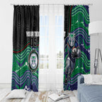 Custom Warriors Window Curtain Tiki Mascot With Aboriginal Indigenous