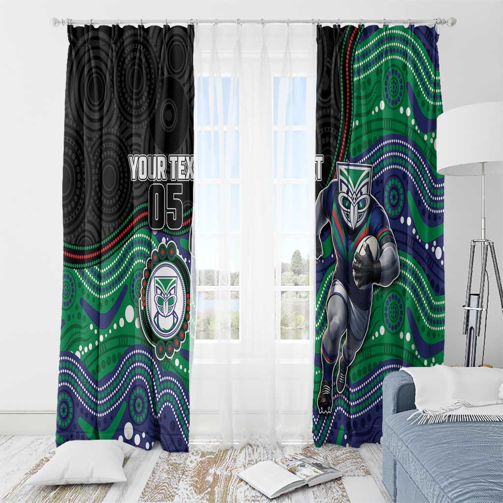 Custom Warriors Window Curtain Tiki Mascot With Aboriginal Indigenous
