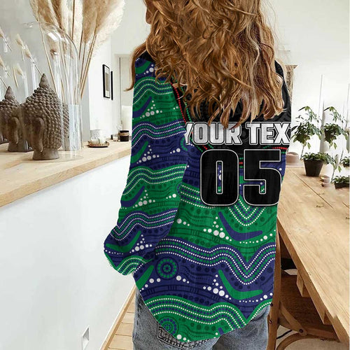 Custom Warriors Women Casual Shirt Tiki Mascot With Aboriginal Indigenous