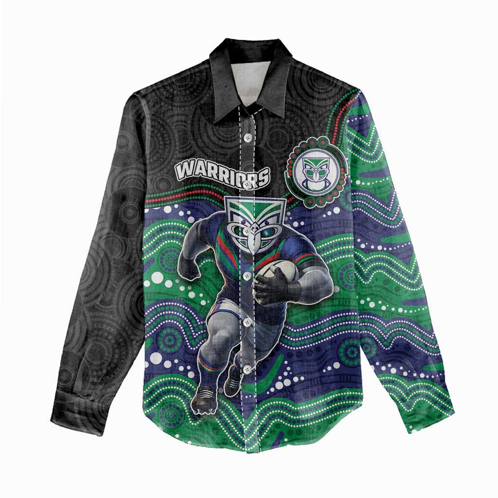 Custom Warriors Women Casual Shirt Tiki Mascot With Aboriginal Indigenous