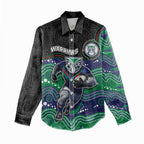 Custom Warriors Women Casual Shirt Tiki Mascot With Aboriginal Indigenous