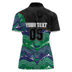 Custom Warriors Women Polo Shirt Tiki Mascot With Aboriginal Indigenous