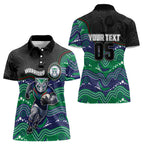 Custom Warriors Women Polo Shirt Tiki Mascot With Aboriginal Indigenous