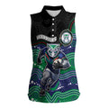 Custom Warriors Women Sleeveless Polo Shirt Tiki Mascot With Aboriginal Indigenous
