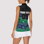 Custom Warriors Women Sleeveless Polo Shirt Tiki Mascot With Aboriginal Indigenous