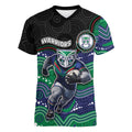 Custom Warriors Women V-Neck T-Shirt Tiki Mascot With Aboriginal Indigenous