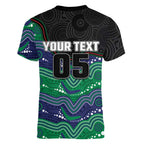 Custom Warriors Women V-Neck T-Shirt Tiki Mascot With Aboriginal Indigenous