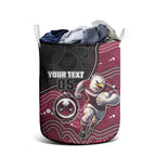 Custom Sea Eagles Laundry Basket Bird Mascot With Aboriginal Indigenous