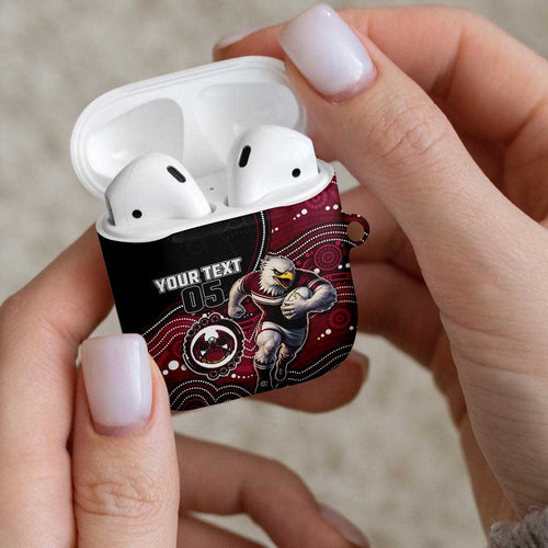 Custom Sea Eagles AirPods Case Bird Mascot With Aboriginal Indigenous