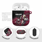Custom Sea Eagles AirPods Case Bird Mascot With Aboriginal Indigenous