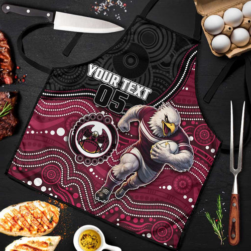Custom Sea Eagles Apron Bird Mascot With Aboriginal Indigenous