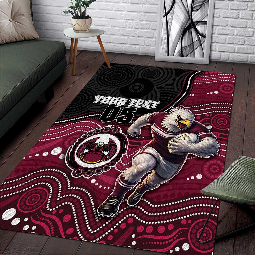 Custom Sea Eagles Area Rug Bird Mascot With Aboriginal Indigenous