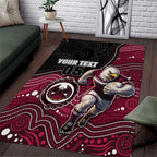 Custom Sea Eagles Area Rug Bird Mascot With Aboriginal Indigenous