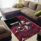 Custom Sea Eagles Area Rug Bird Mascot With Aboriginal Indigenous