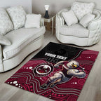 Custom Sea Eagles Area Rug Bird Mascot With Aboriginal Indigenous