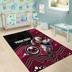Custom Sea Eagles Area Rug Bird Mascot With Aboriginal Indigenous