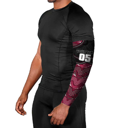 Custom Sea Eagles Arm Sleeves Bird Mascot With Aboriginal Indigenous