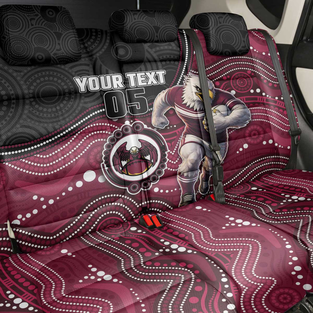 Custom Sea Eagles Back Car Seat Cover Bird Mascot With Aboriginal Indigenous