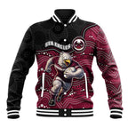 Custom Sea Eagles Baseball Jacket Bird Mascot With Aboriginal Indigenous