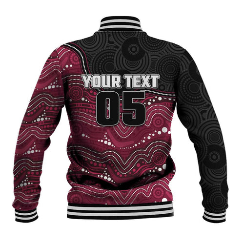 Custom Sea Eagles Baseball Jacket Bird Mascot With Aboriginal Indigenous