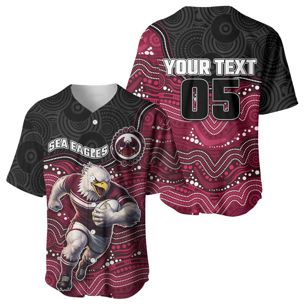 Custom Sea Eagles Baseball Jersey Bird Mascot With Aboriginal Indigenous