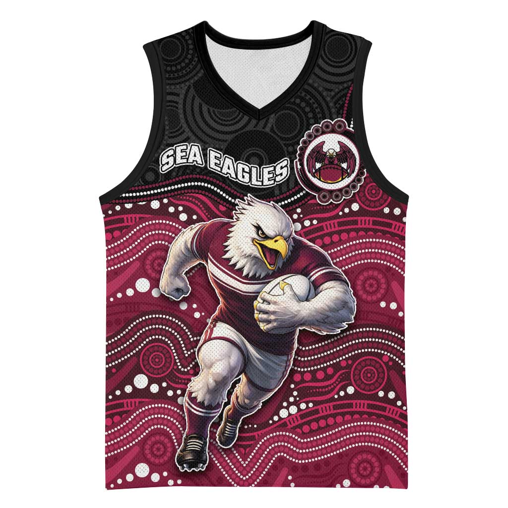 Custom Sea Eagles Basketball Jersey Bird Mascot With Aboriginal Indigenous