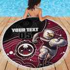 Custom Sea Eagles Beach Blanket Bird Mascot With Aboriginal Indigenous