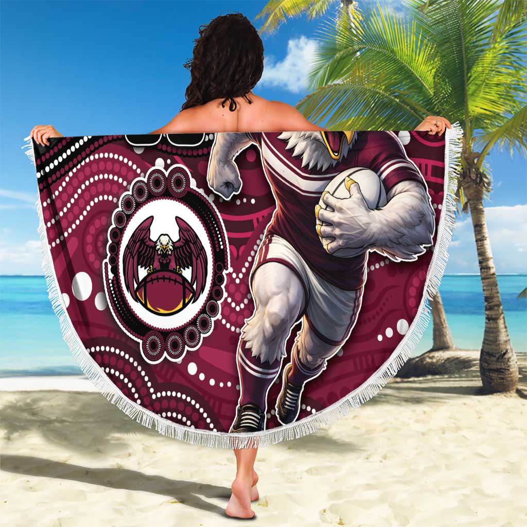 Custom Sea Eagles Beach Blanket Bird Mascot With Aboriginal Indigenous