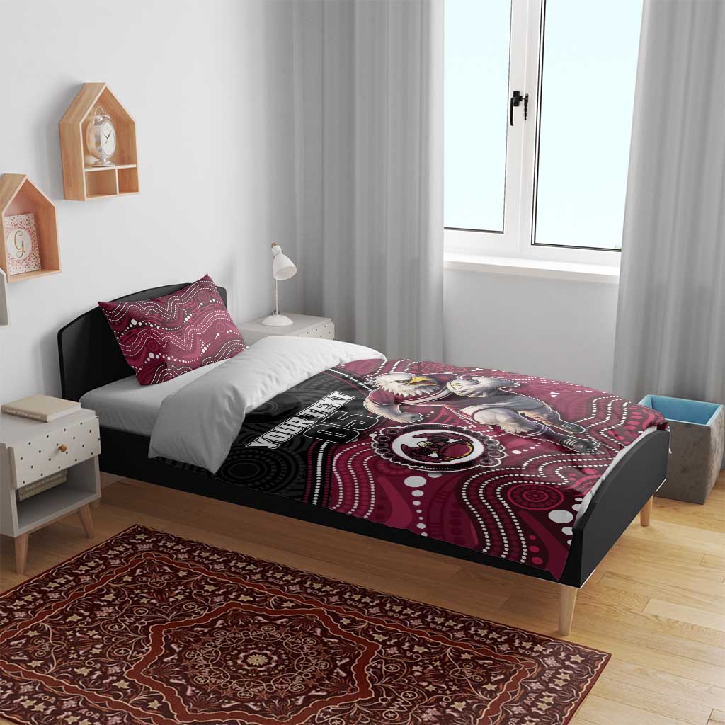 Custom Sea Eagles Bedding Set Bird Mascot With Aboriginal Indigenous