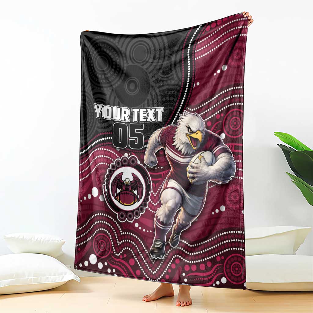 Custom Sea Eagles Blanket Bird Mascot With Aboriginal Indigenous