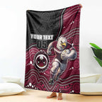 Custom Sea Eagles Blanket Bird Mascot With Aboriginal Indigenous