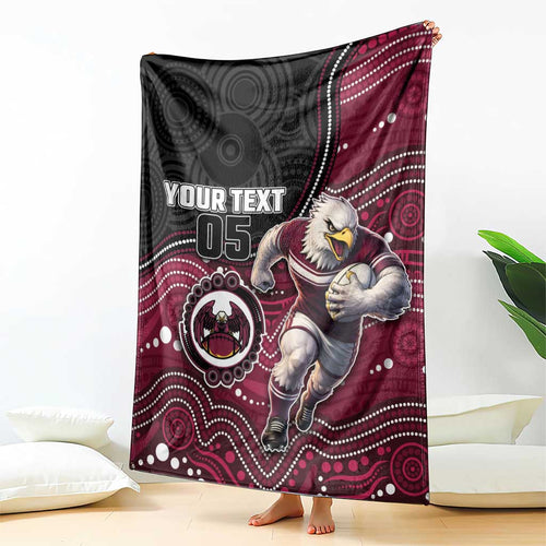 Custom Sea Eagles Blanket Bird Mascot With Aboriginal Indigenous