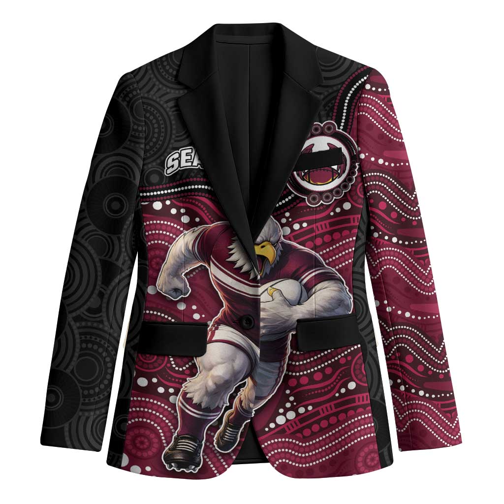 Custom Sea Eagles Blazer Bird Mascot With Aboriginal Indigenous